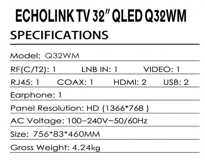 ECHOLINK TV 32″ QLED Q32WM WHALE OS photo 4